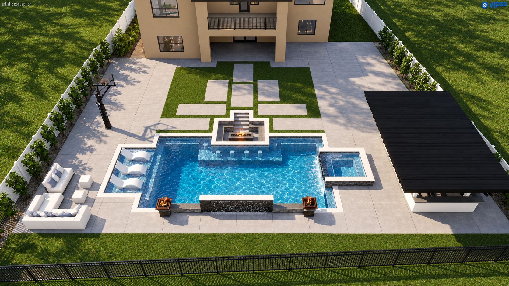 3D concept: A complete outdoor living plan