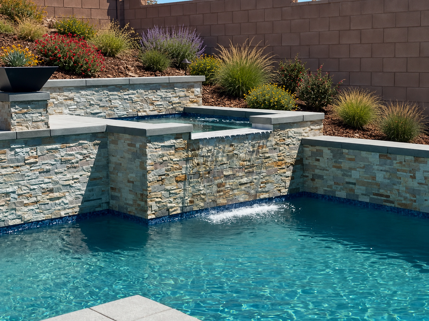 Stonework & water features from 951 Custom Pools Inc. Instagram